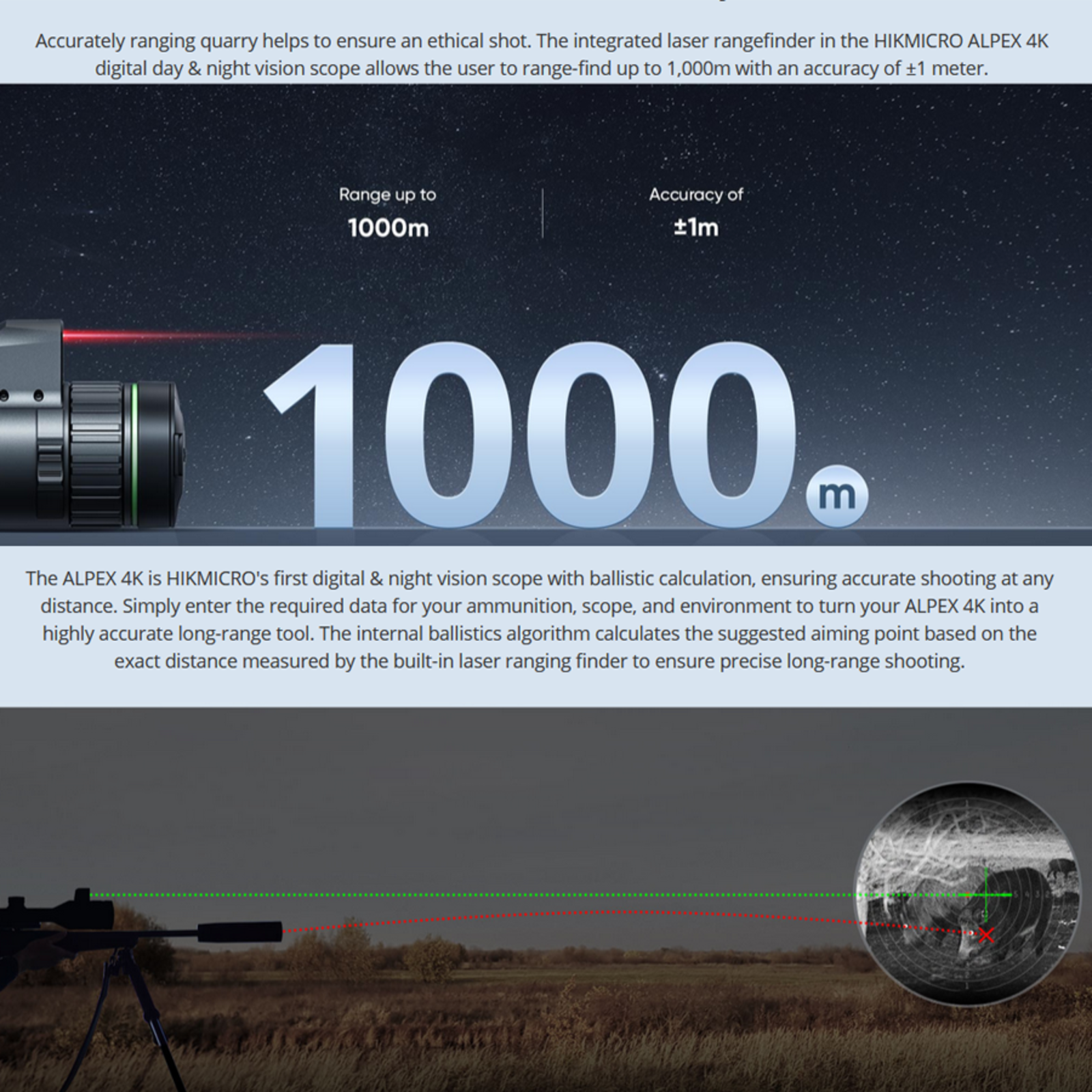 HIKMICRO Alpex A50EL LRF Ballistic Day Night scope - Image 5